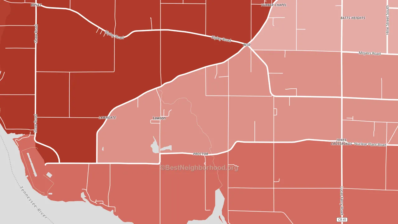 Reid, AL block-group political-lean map