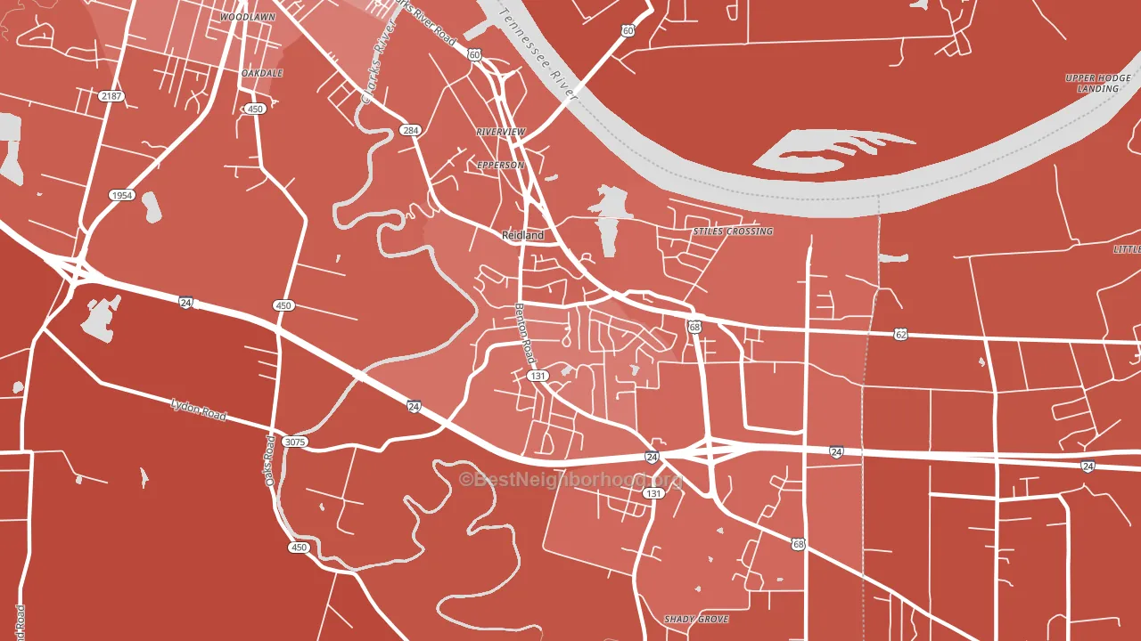 Reidland, KY block-group political-lean map