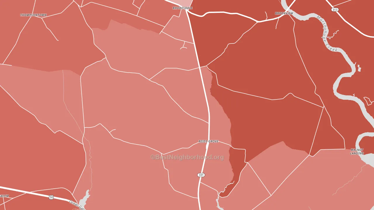 Reids Grove, MD block-group political-lean map