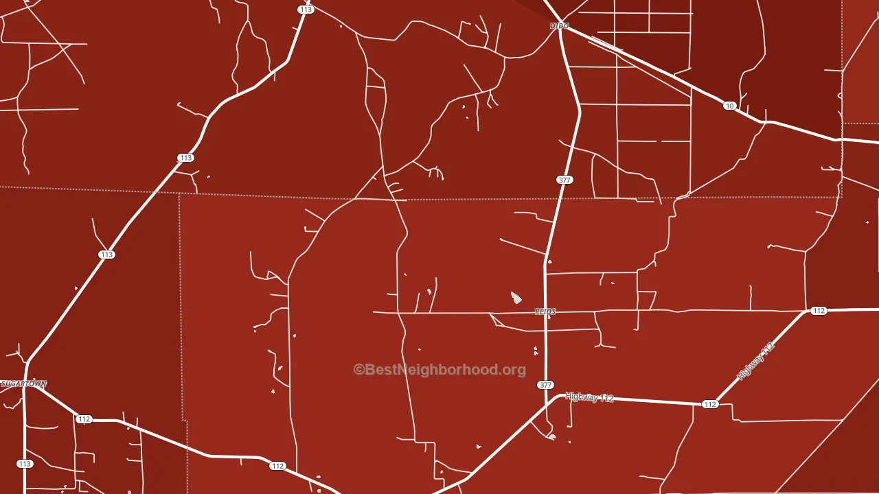 Reids, LA block-group political-lean map