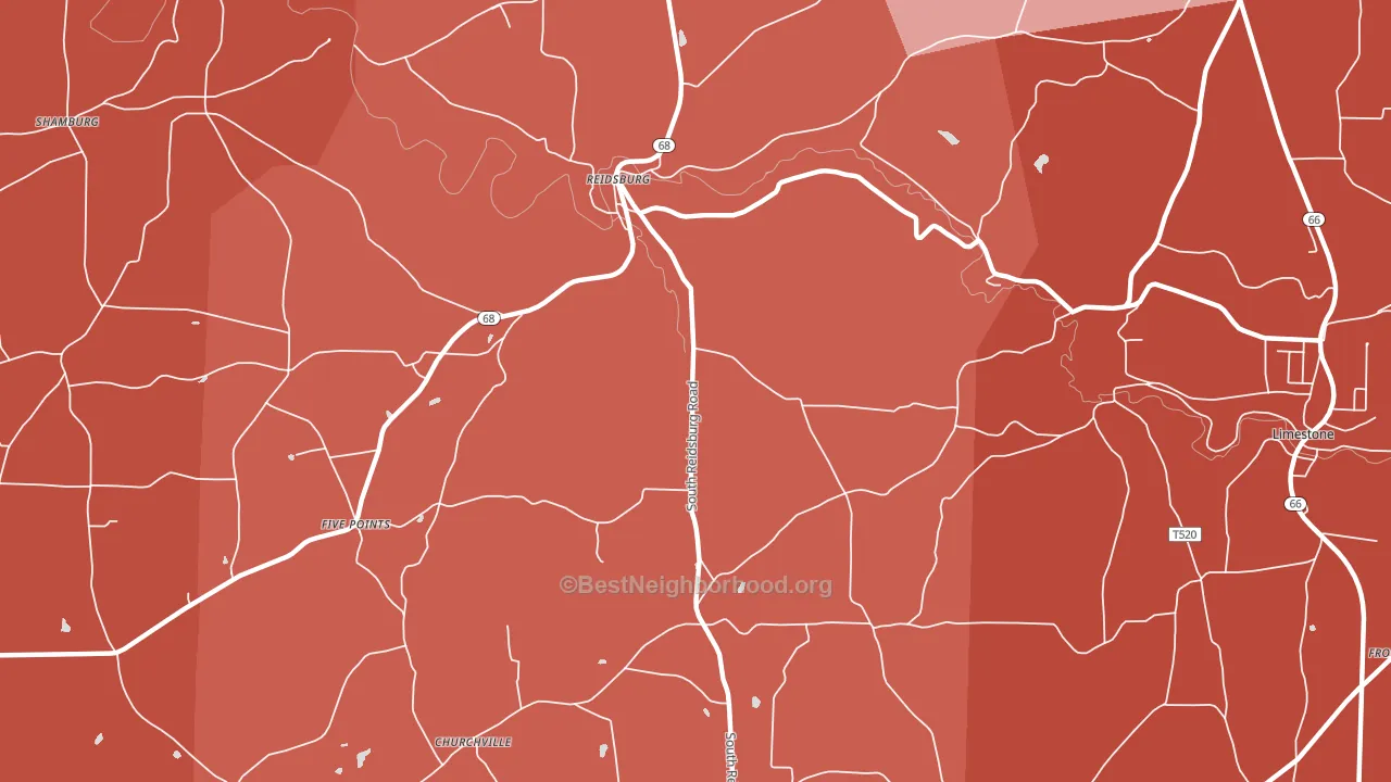 Reidsburg, PA block-group political-lean map