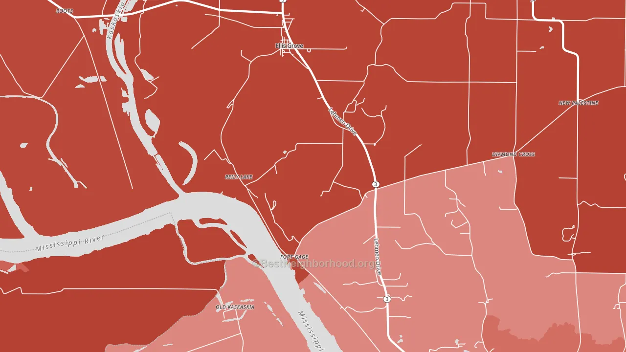 Reily Lake, IL block-group political-lean map
