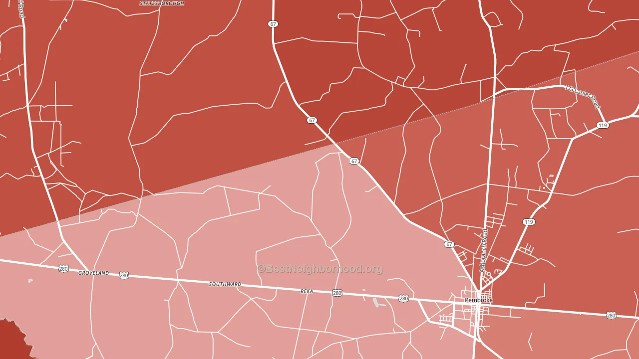 Reka, GA block-group political-lean map