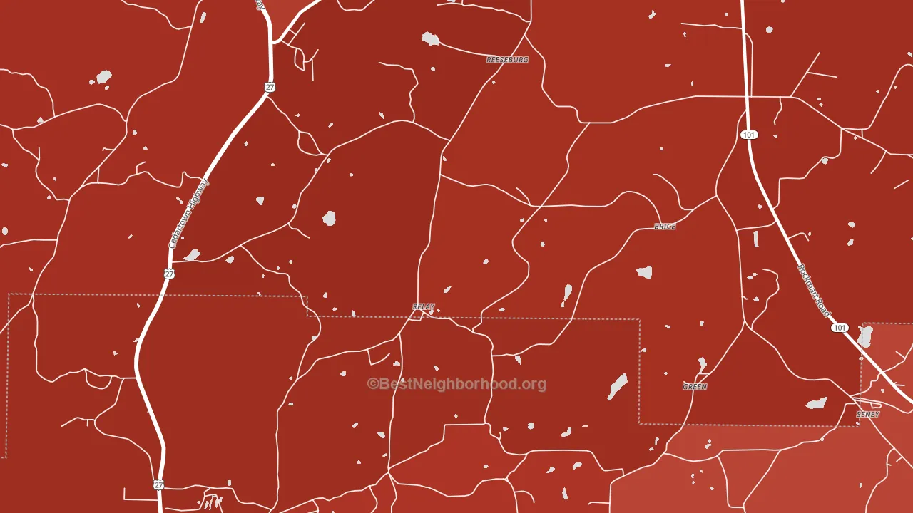 Relay, GA block-group political-lean map