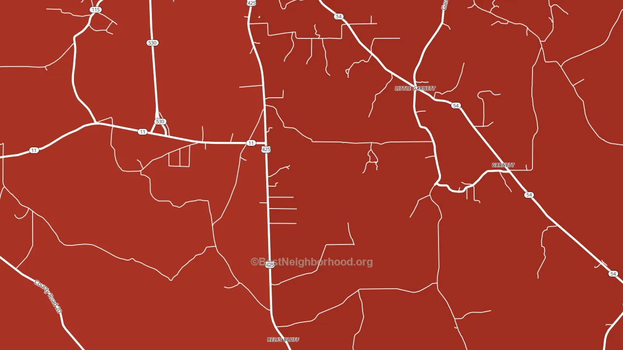 Relfs Bluff, AR block-group political-lean map