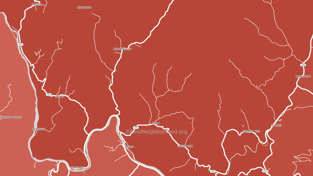 Relief, NC block-group political-lean map