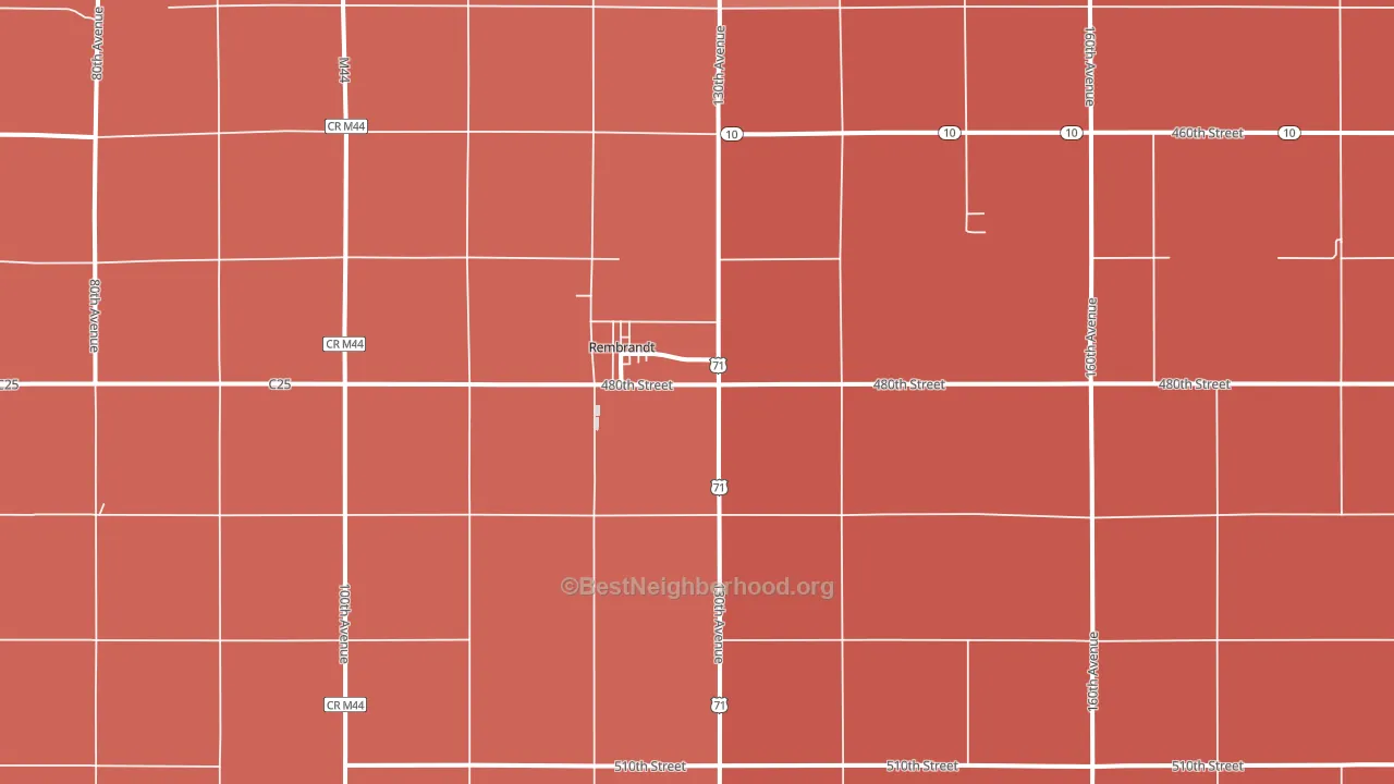 Rembrandt, IA block-group political-lean map