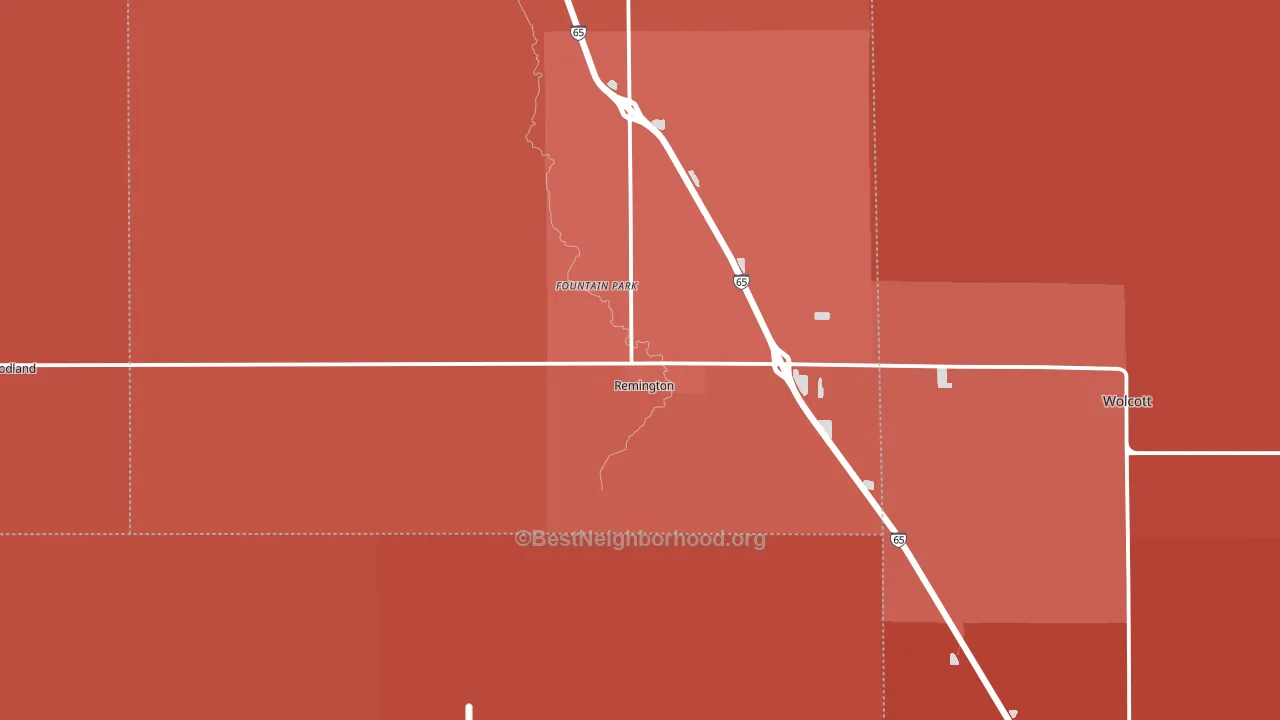 Remington, IN block-group political-lean map