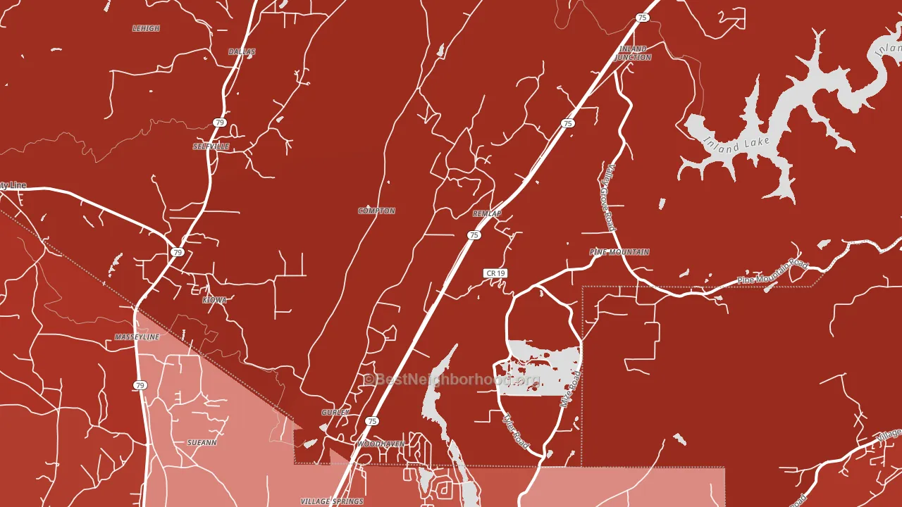 Remlap, AL block-group political-lean map