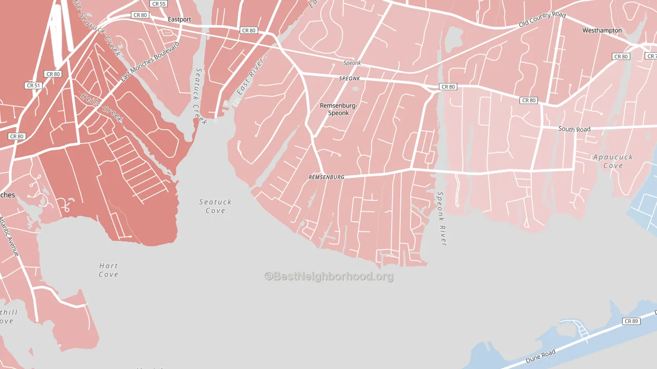 Remsenburg, NY block-group political-lean map