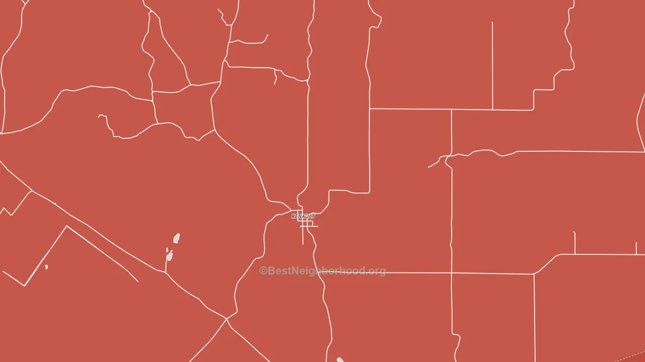 Renault, IL block-group political-lean map