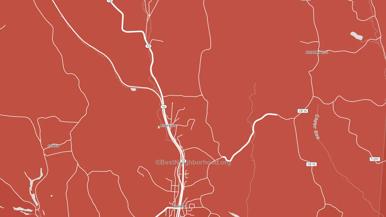 Rendville, OH block-group political-lean map