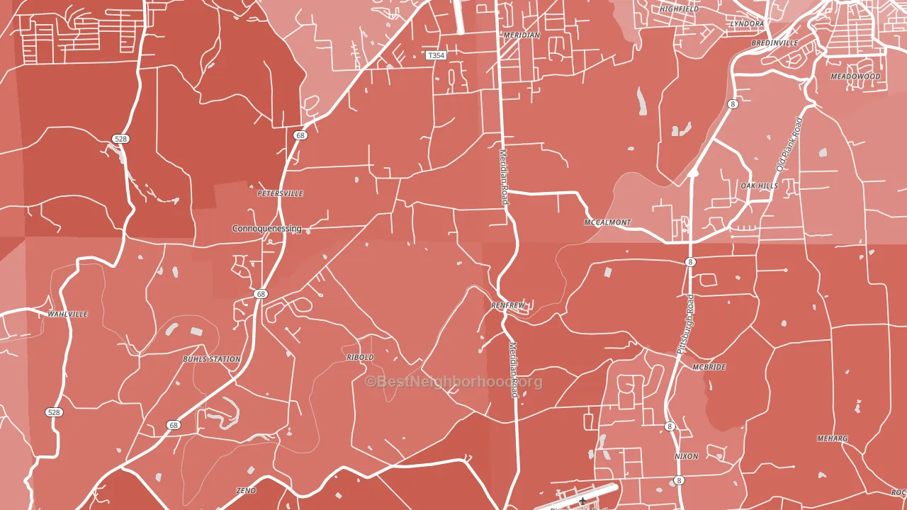 Renfrew, PA block-group political-lean map