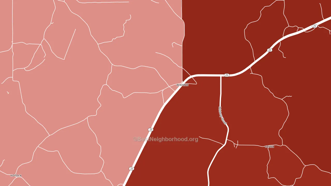 Renfroe, MS block-group political-lean map