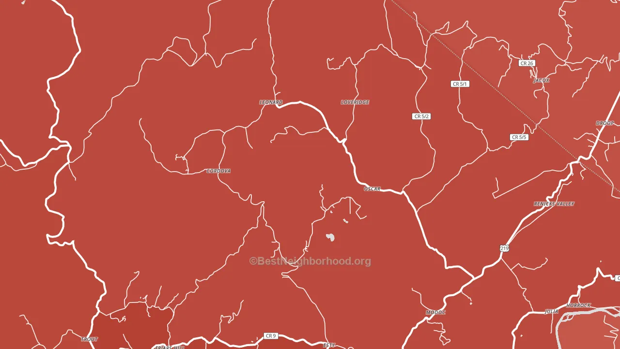 Renick, WV block-group political-lean map