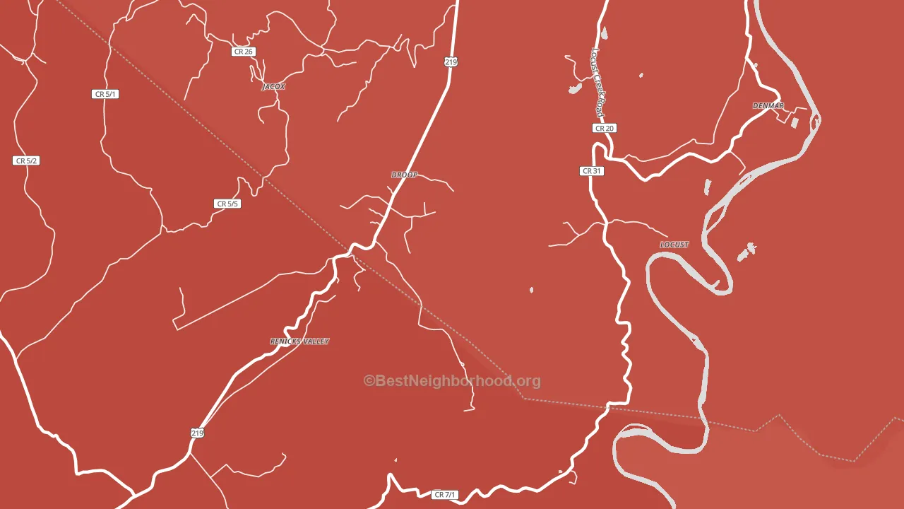 Renicks Valley, WV block-group political-lean map