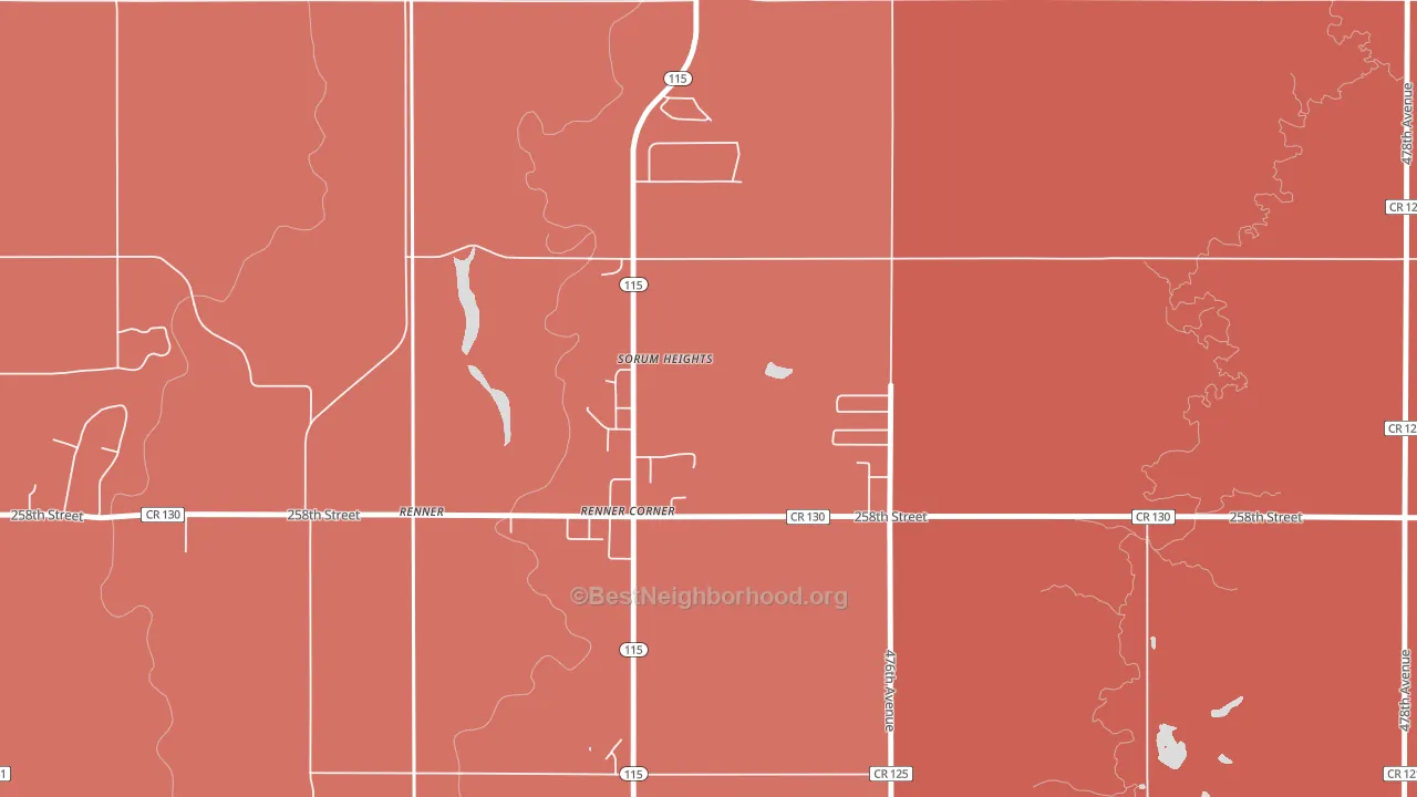 Renner Corner, SD block-group political-lean map