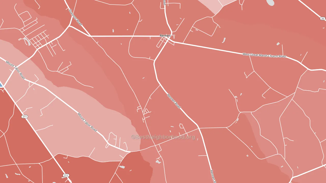 Rennert, NC block-group political-lean map