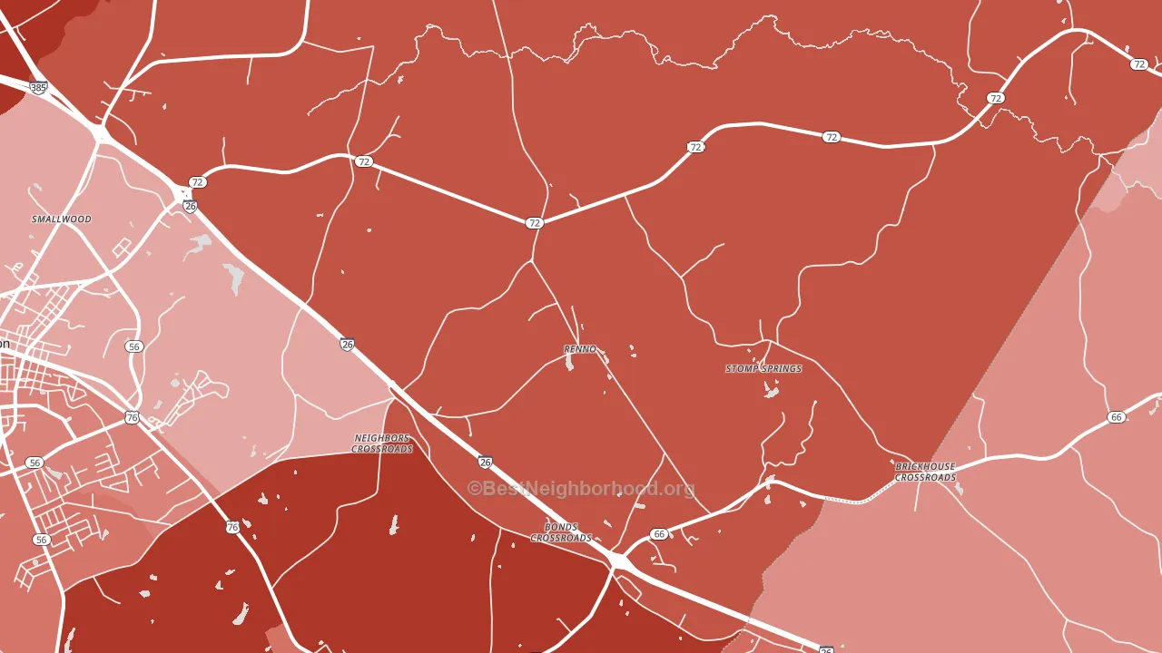 Renno, SC block-group political-lean map