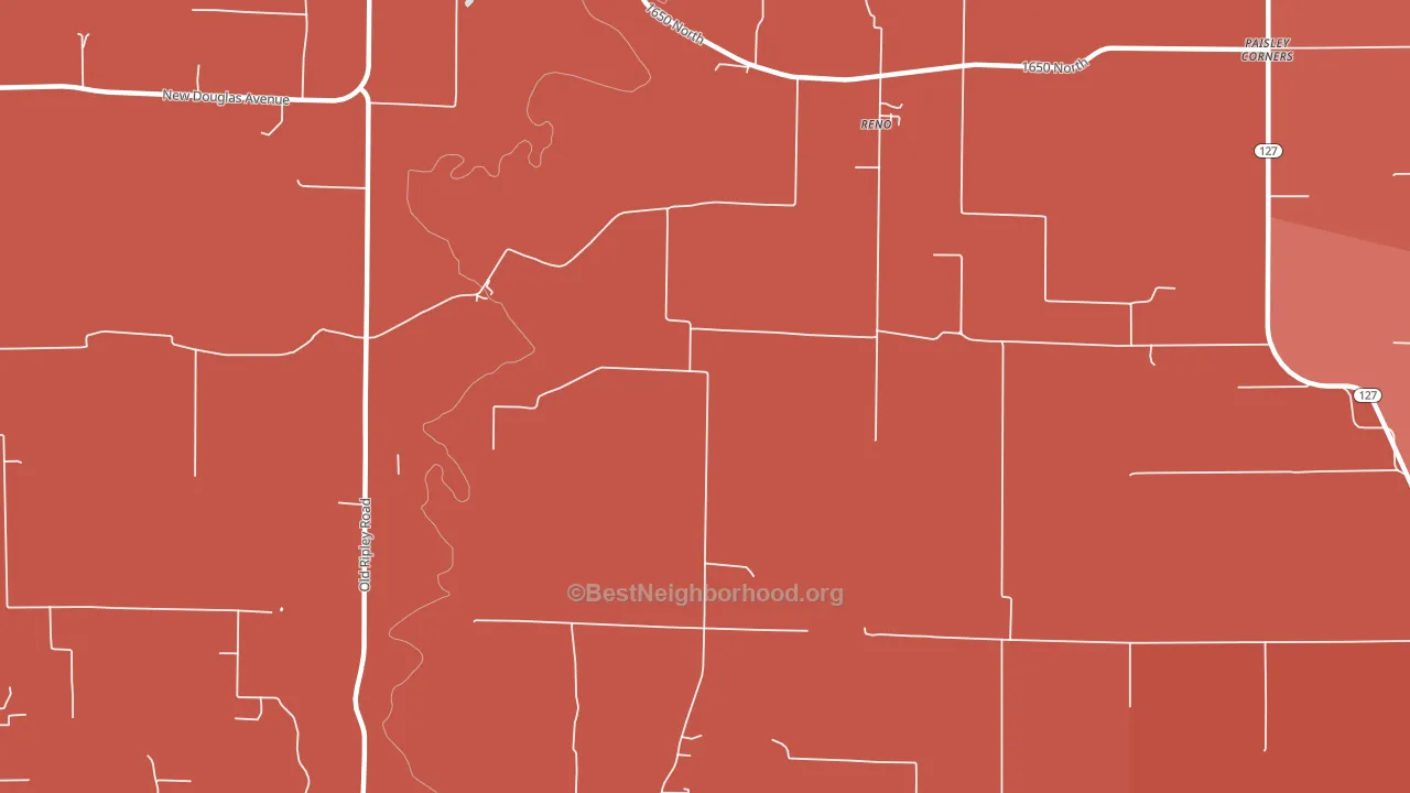 Reno, IL block-group political-lean map