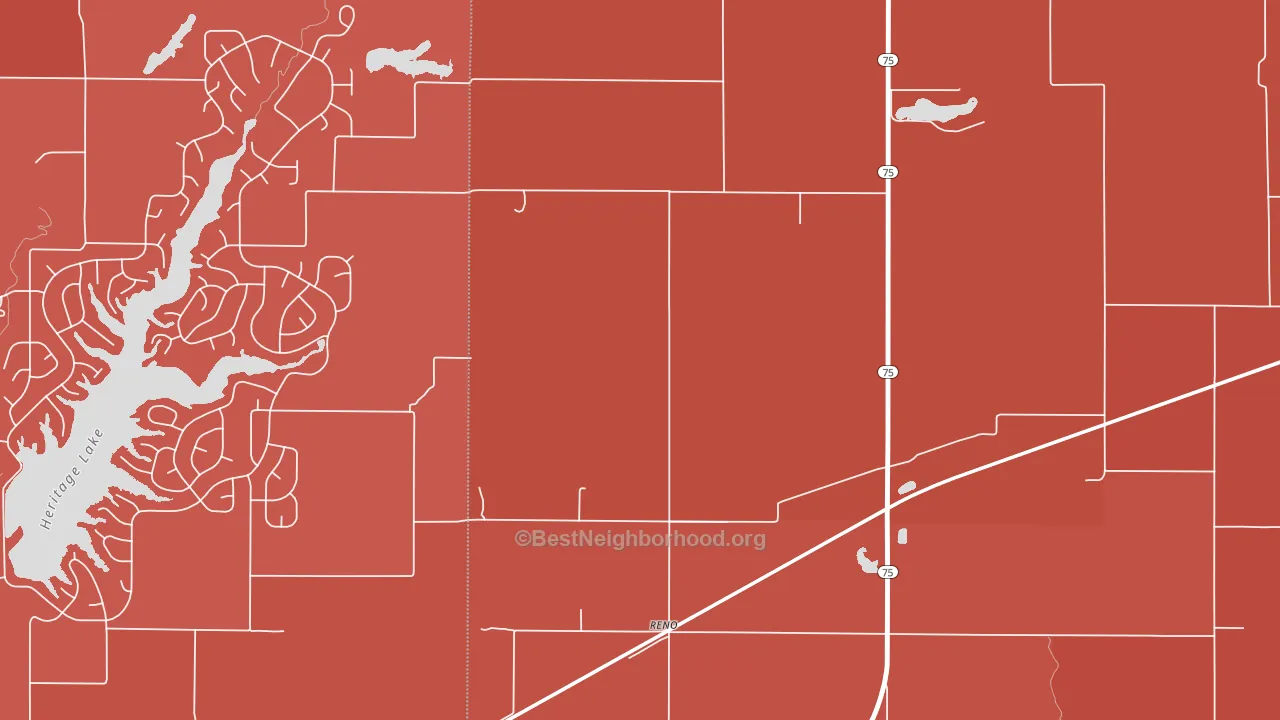 Reno, IN block-group political-lean map