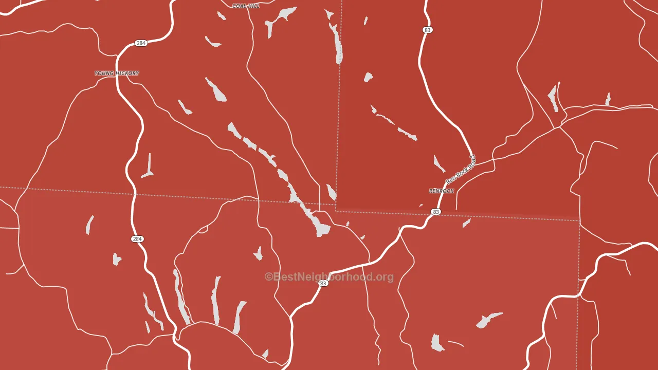 Renrock, OH block-group political-lean map