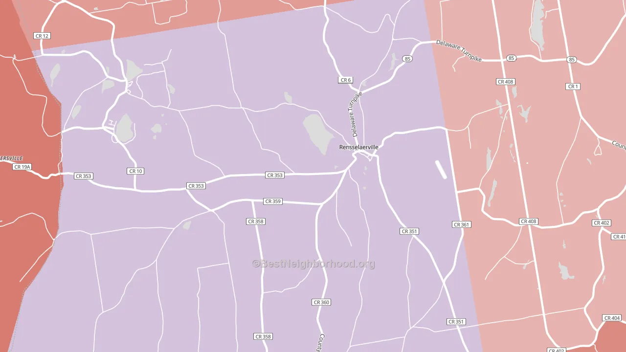Rensselaerville, NY block-group political-lean map