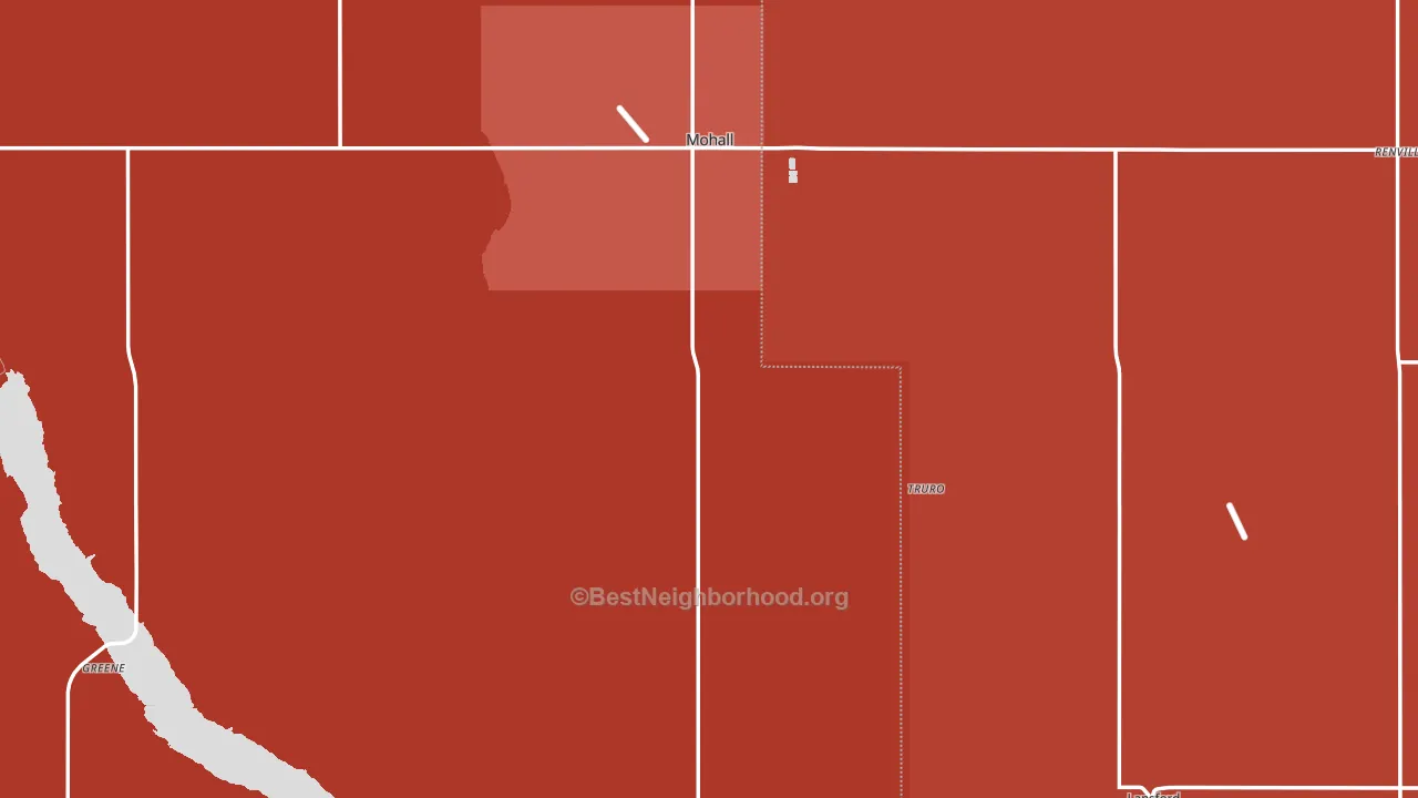 Renville County, ND block-group political-lean map
