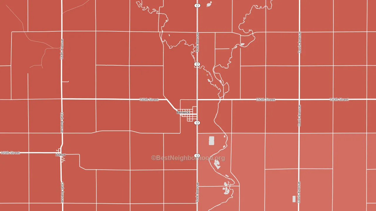 Renwick, IA block-group political-lean map