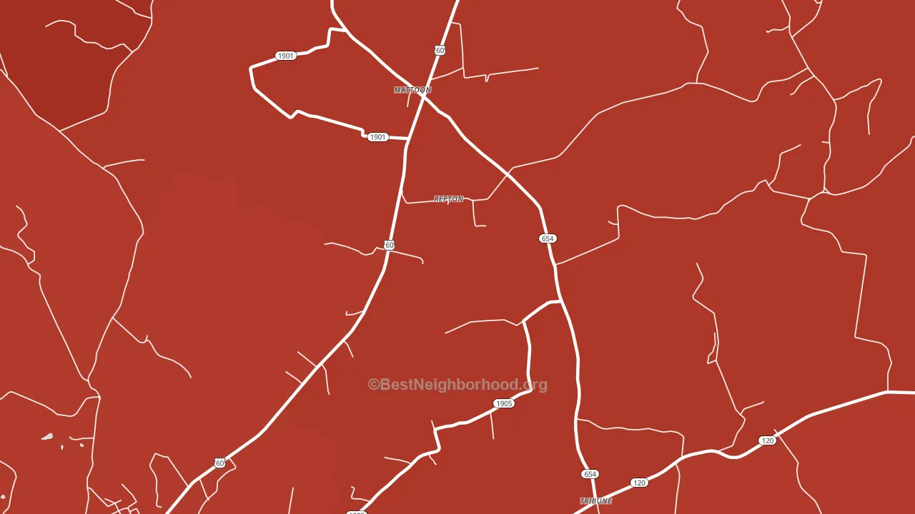 Repton, KY block-group political-lean map
