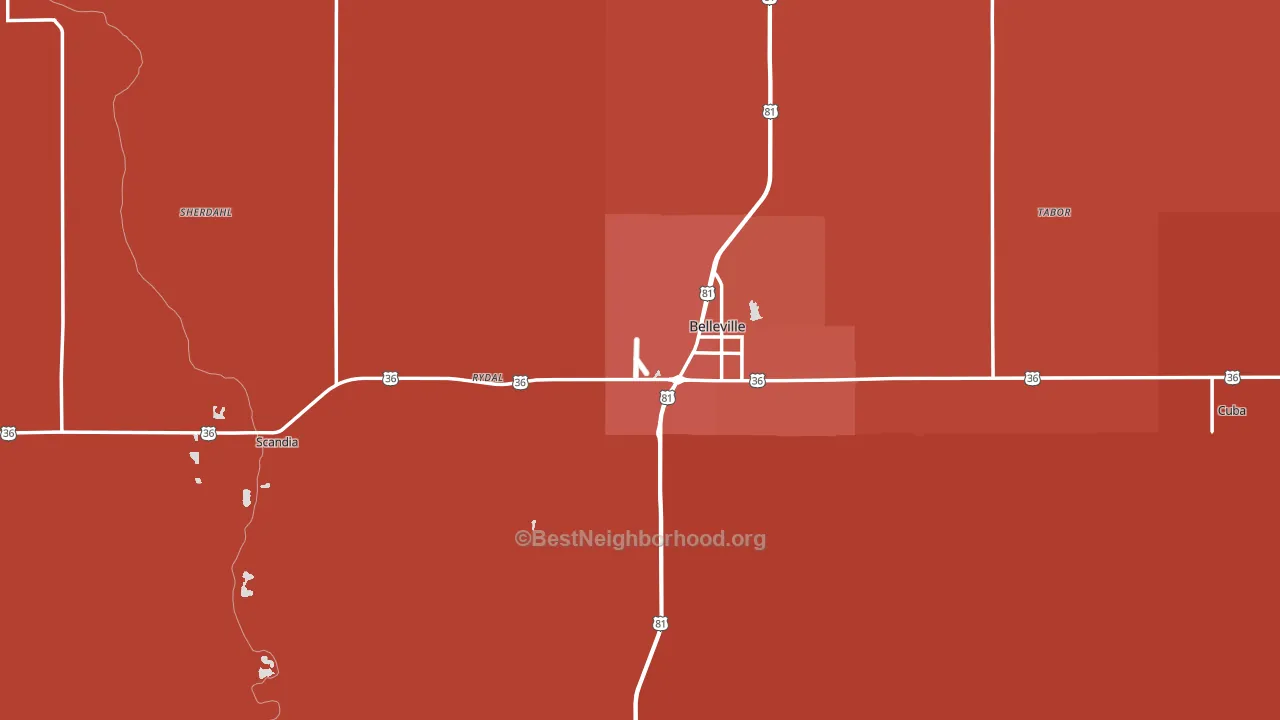 Republic County, KS block-group political-lean map