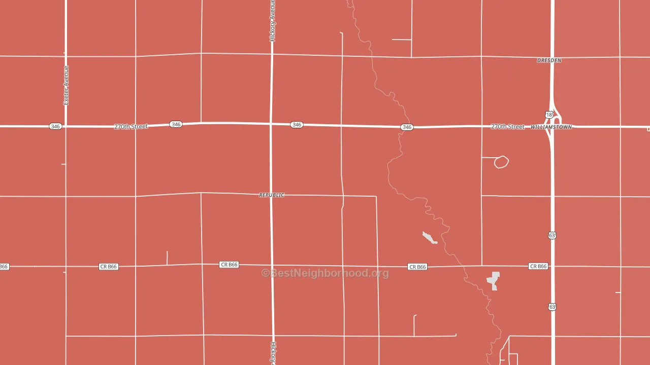 Republic, IA block-group political-lean map