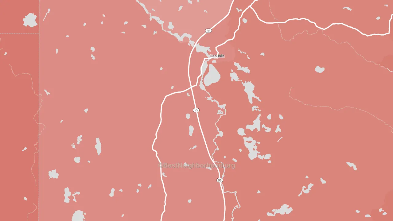 Republic, MI block-group political-lean map