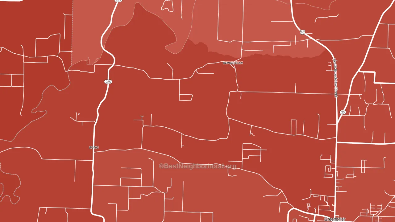 Republican, AR block-group political-lean map