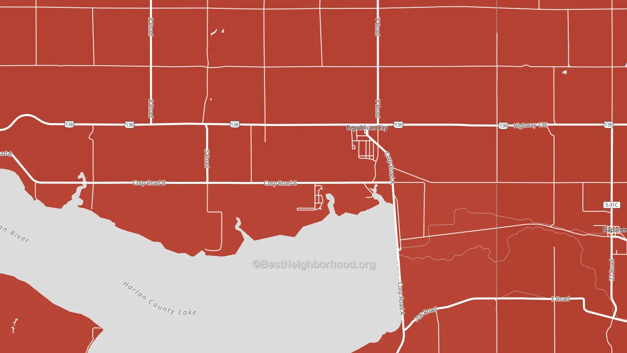 Republican City, NE block-group political-lean map