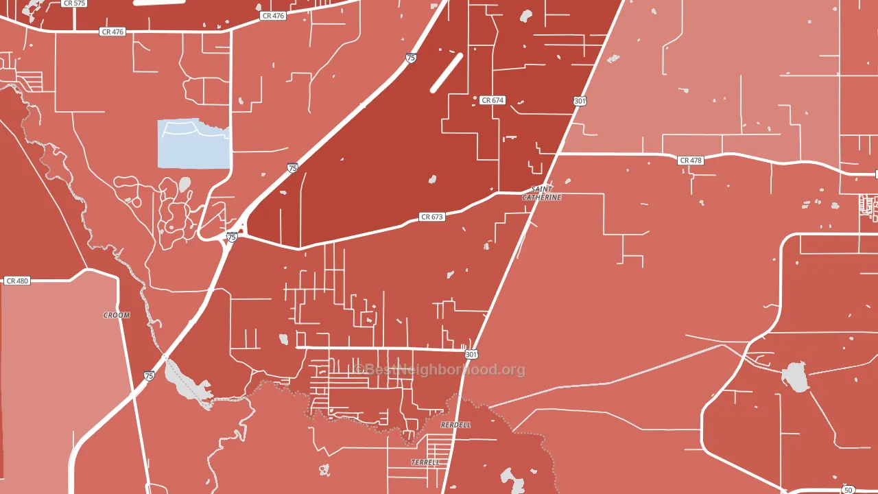 Rerdell, FL block-group political-lean map