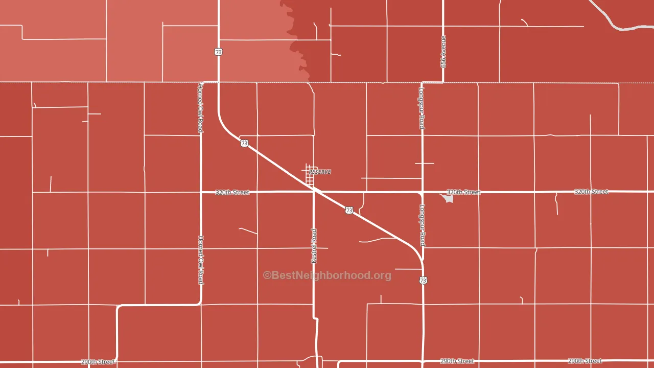 Reserve, KS block-group political-lean map