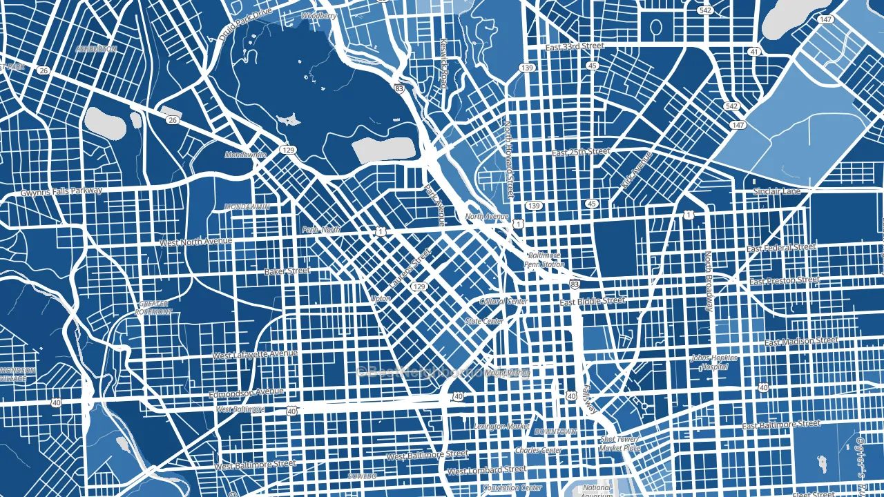 Reservoir Hill-Bolton Hill, Baltimore, MD block-group political-lean map