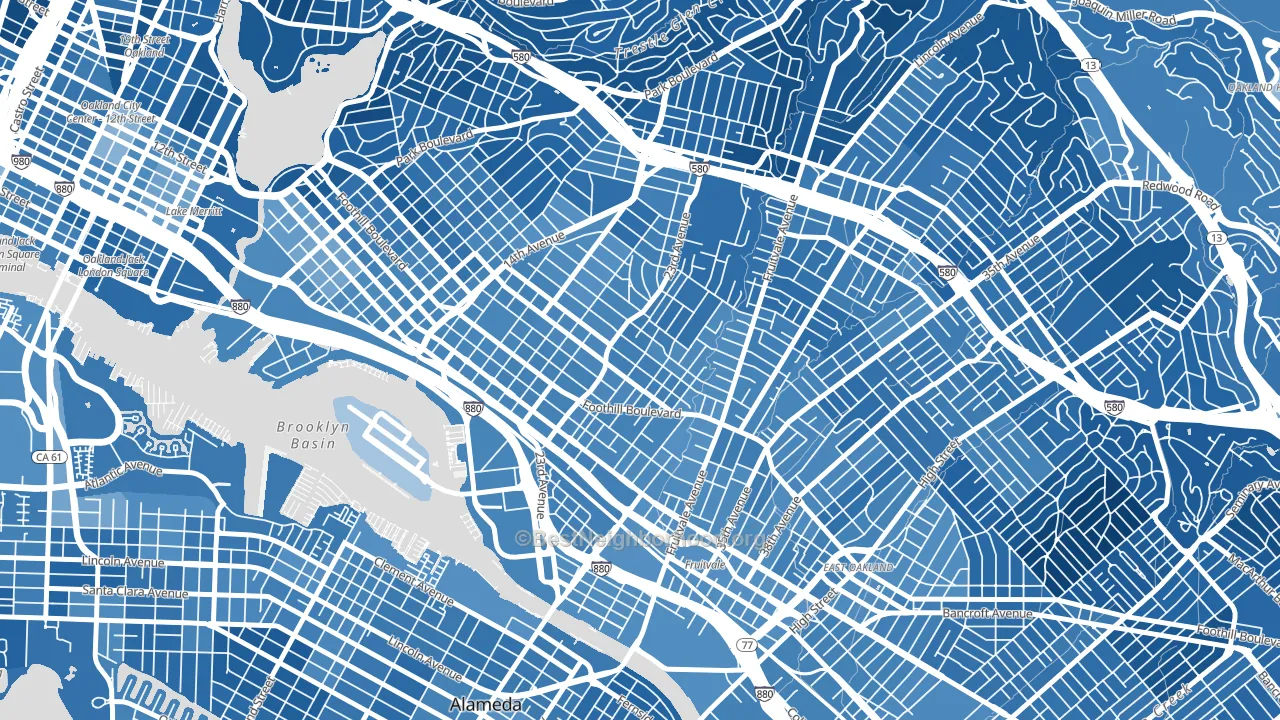 Reservoir Hills, Oakland, CA block-group political-lean map