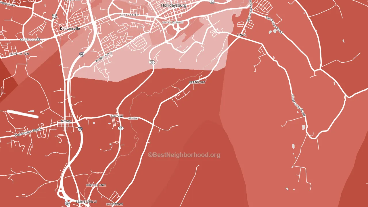 Reservoir, PA block-group political-lean map