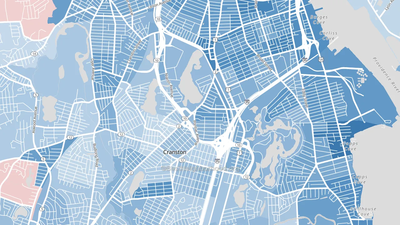 Reservoir, Providence, RI block-group political-lean map