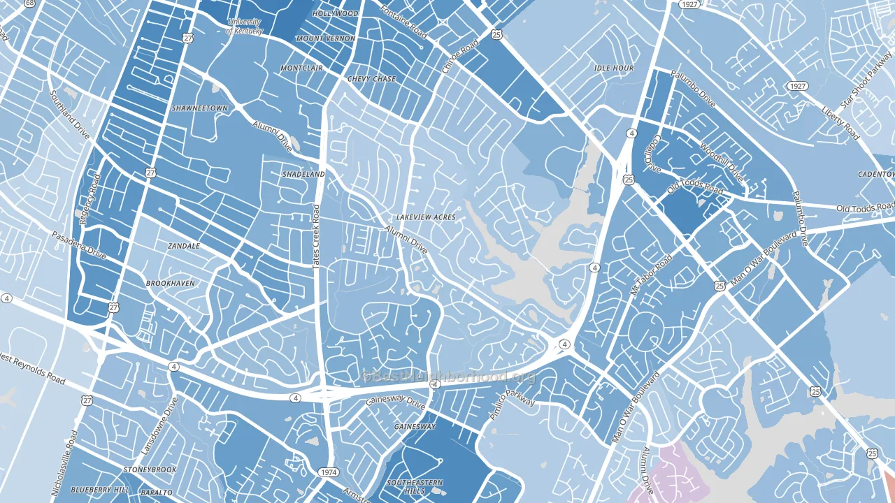Reservorir, Lexington, KY block-group political-lean map