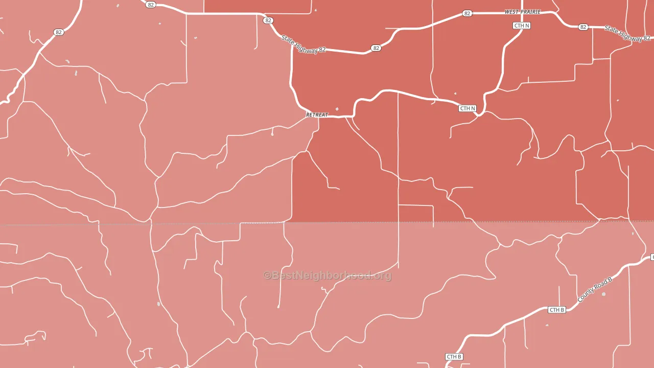 Retreat, WI block-group political-lean map