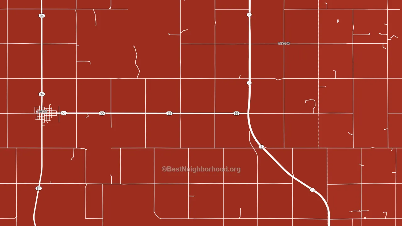 Retrop, OK block-group political-lean map