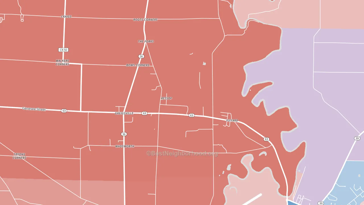 Retsof, NY block-group political-lean map