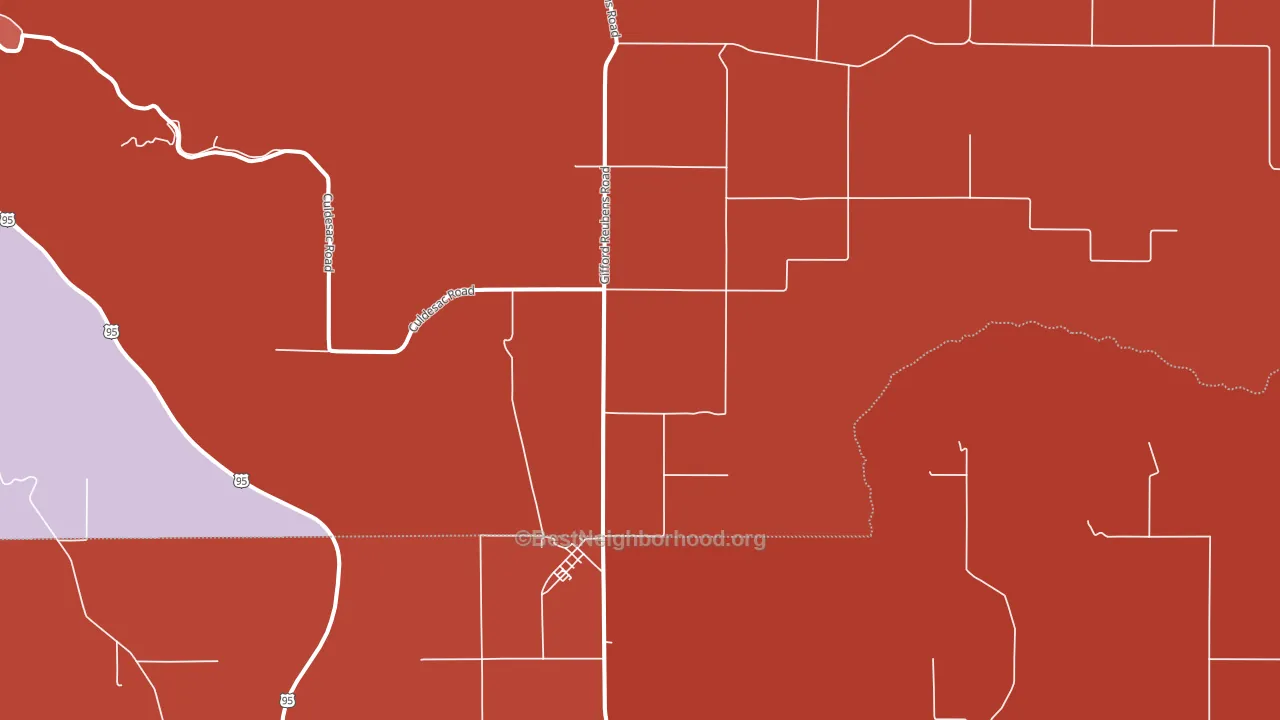 Reubens, ID block-group political-lean map