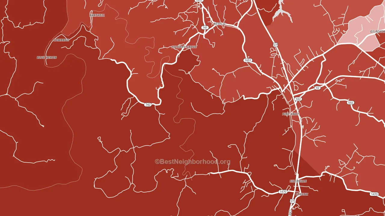 Revelo, KY block-group political-lean map