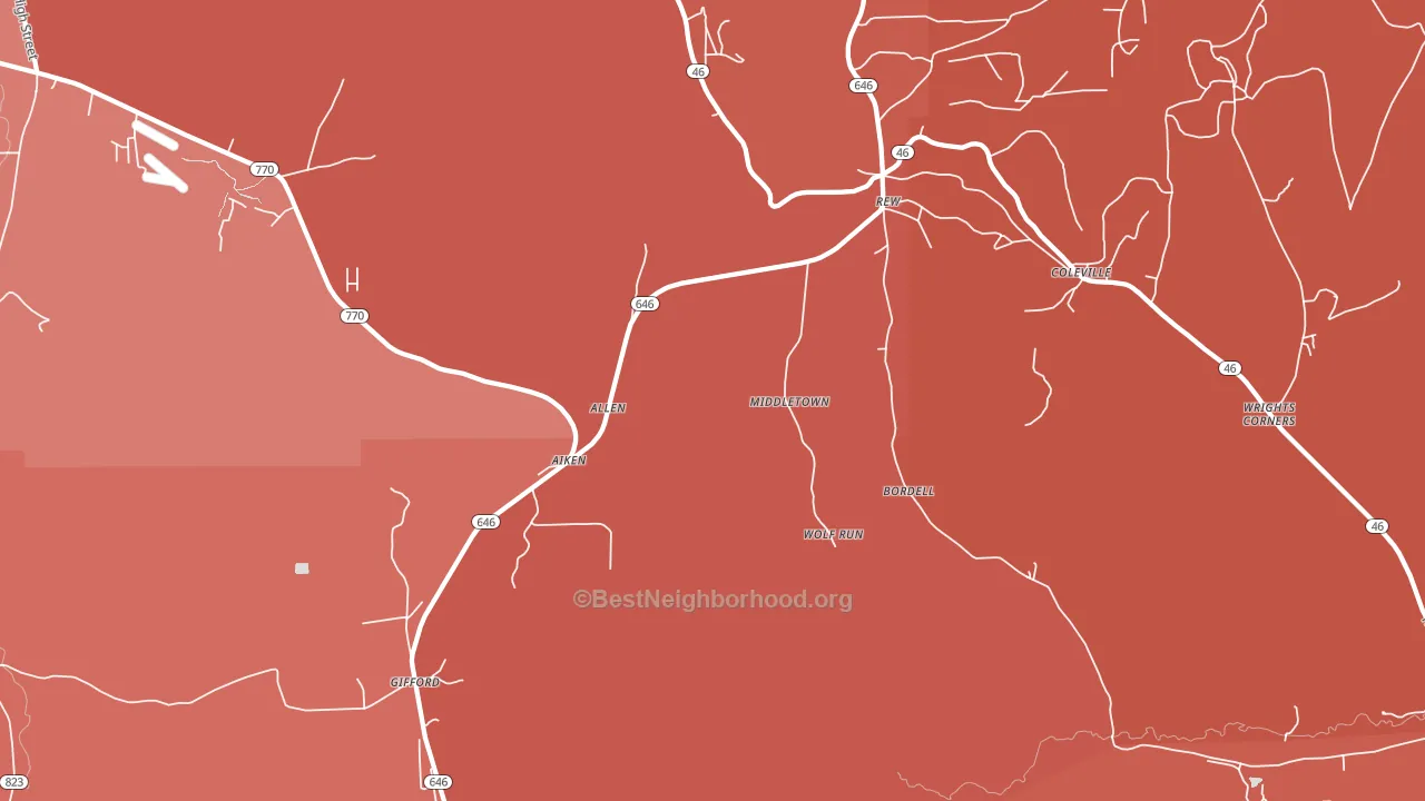 Rew, PA block-group political-lean map