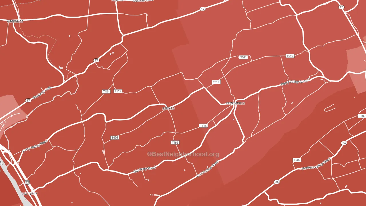 Reward, PA block-group political-lean map