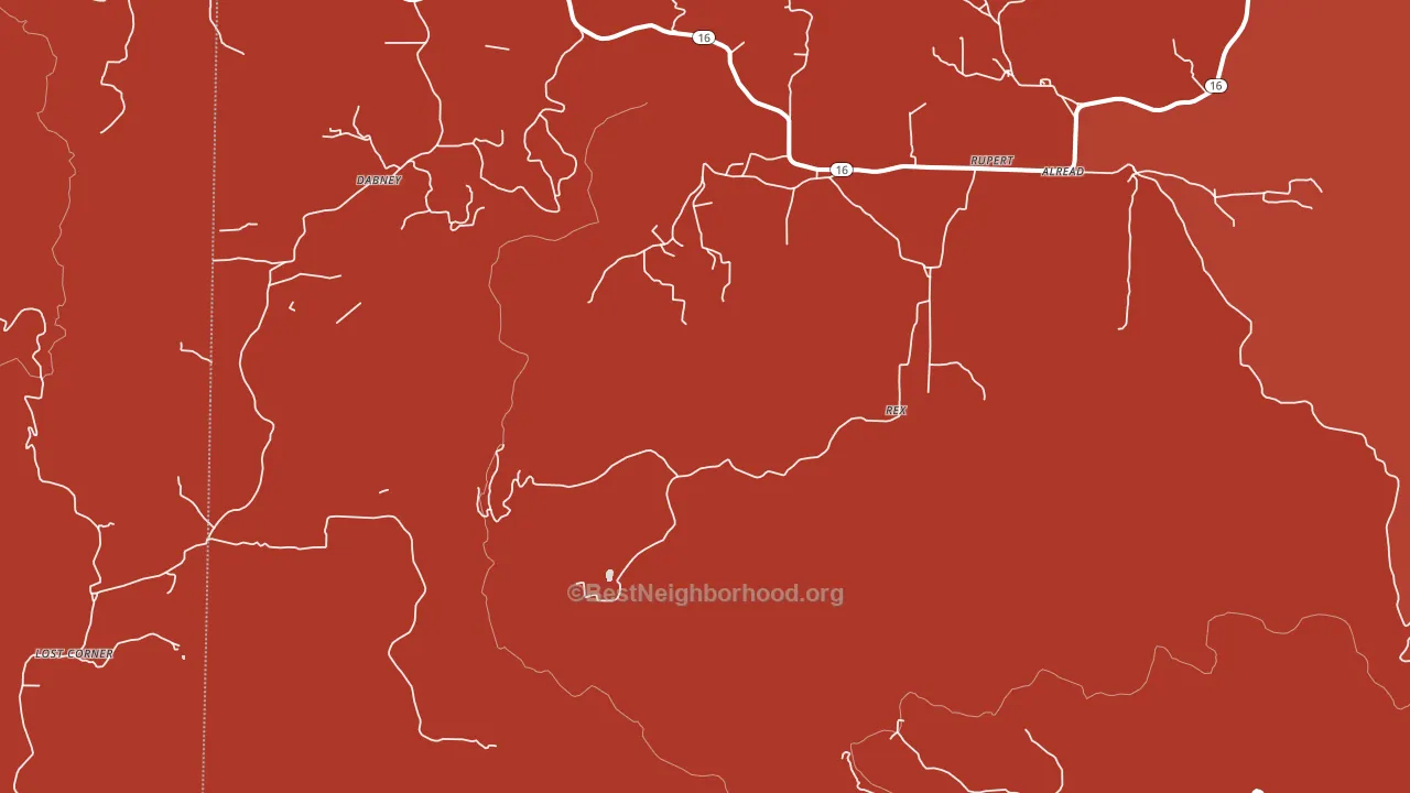 Rex, AR block-group political-lean map